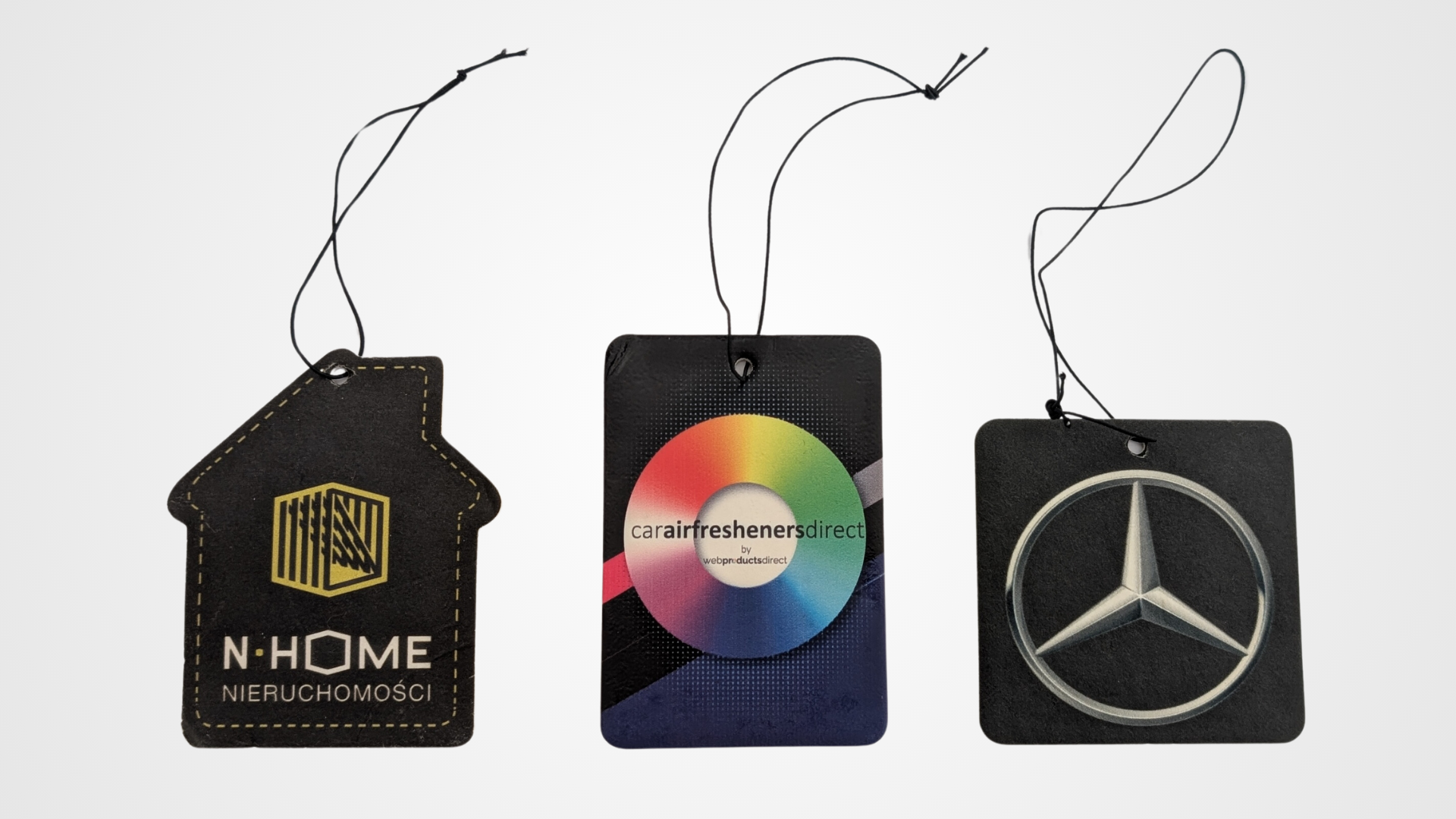 Examples of how car air fresheners are made with  cotton wove-board