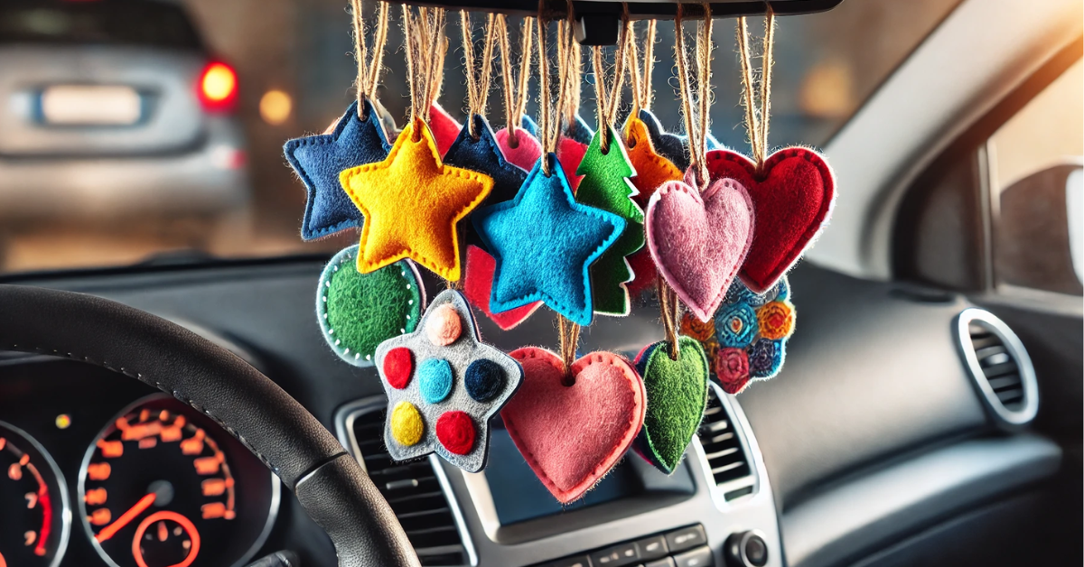 Examples of hanging felt car air fresheners